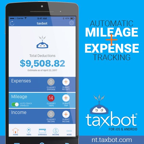 Taxbot, tack your mileage your way on smartphones
